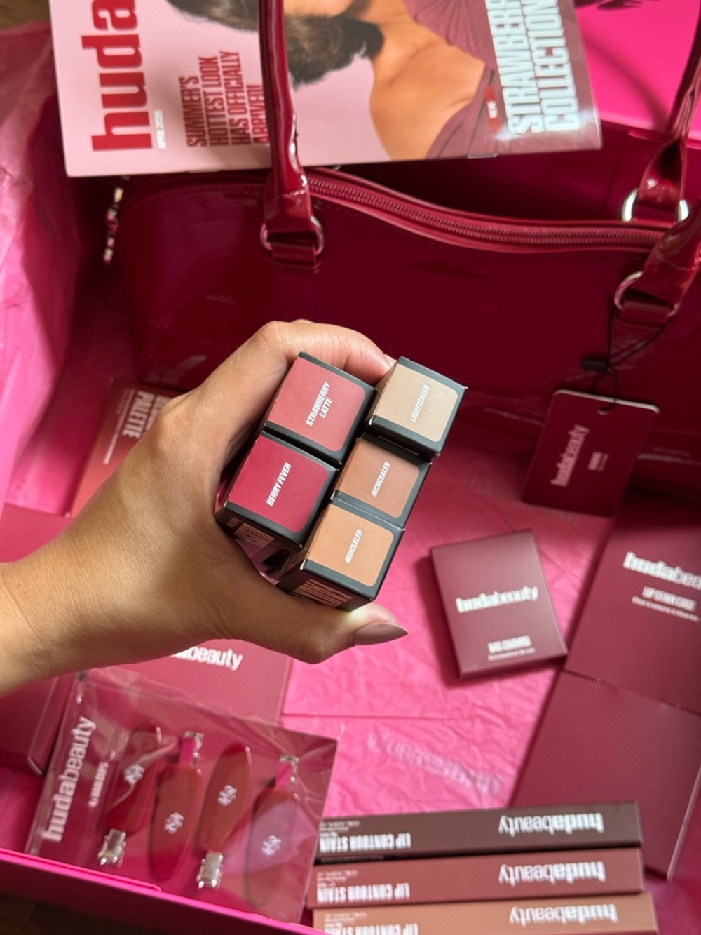 HUDA BEAUTY STRAWBERRY COLLECTION• ALL PRODUCTS ARE BRANDNEW CHECK PHOTOS - Picture 8 of 17